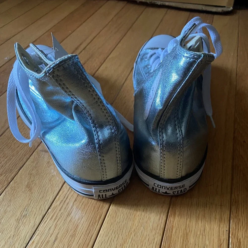 Metallic Unisex Ice Blue Converse - Picture 2 of 6